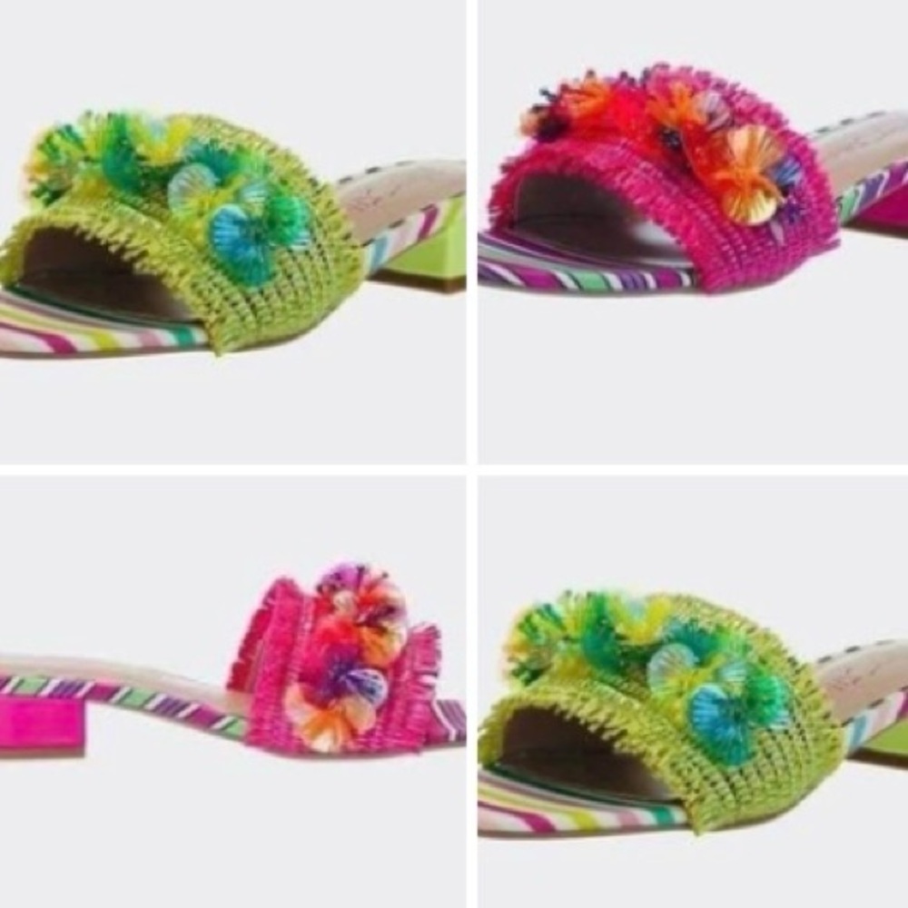 New - Betsey Johnson Pink and Green Peyton Sandal Bundle